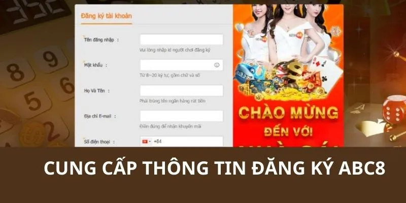 Người chơi tiến hành điền thông tin tạo tài khoản mới